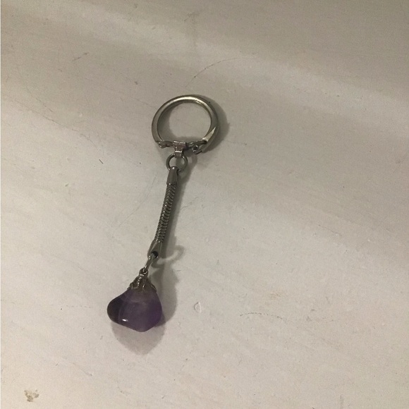 Amethyst Silver Keychain - Picture 3 of 4